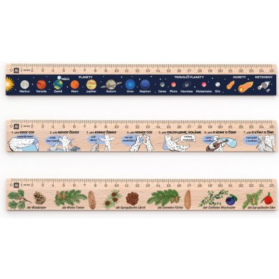 Metrie DSM07 pravítko 25 cm Sluneční soustava + pravítko 25 cm Mluvnické pády + pravítko 25 cm Jehličnany – Zboží Živě