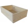 Úložný box Kareš Dřevěná bedýnka s úchyty 5017 malá 200 x 300 x 90 mm Lak bezbarvý