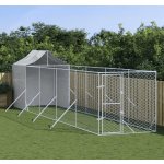 vidaXL Venkovní psí kotec se střechou stříbrný 200 x 1000 x 250 cm – Hledejceny.cz