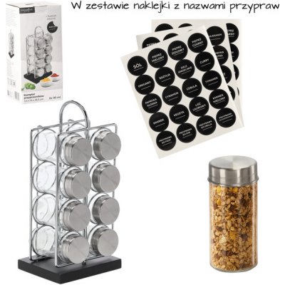 Chomik Kořenka obdélníková 12 x 10 x 26,5 cm s rukojetí + 8 skleniček stříbrno černá – Sleviste.cz