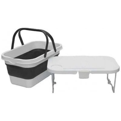Platinet Skládací kempingový piknikový košík s víkem 2v1 bílá/šedá PL0629 – Zboží Dáma