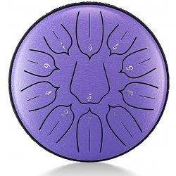 Hütermann Tongue drum 6' (15cm) 11 tónů D-dur Fialový lotus s příslušenstvím