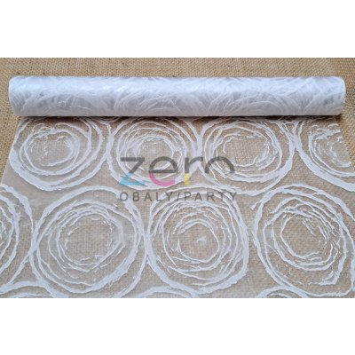 Fólie dekorační 40 cm x 200 cm - bílá s ornamenty – Zboží Živě