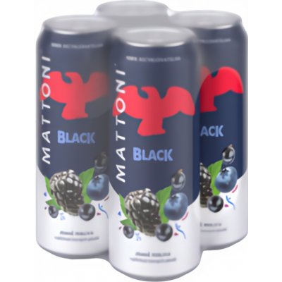 Mattoni Black jemně perlivá s příchutí černých plodů 4 x 500 ml