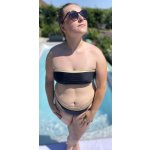 Sparkle*Me kalhotky s vysokým pasem s možností ohybu na bokovky se zlatým lemem černo zlatá – Zboží Mobilmania