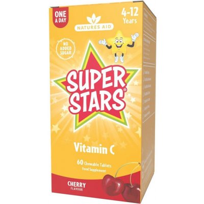 Natures Aid Super Stars Vitamin C třešňová příchuť 60 žvýkacích tablet – Hledejceny.cz