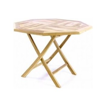 Skládací stolek DIVERO týkové dřevo 100 cm