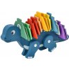 Dřevěná hračka Adam Toys edukační puzzle s čísly Dinosaurus modrý