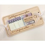 Dřevěná dárková kapsa na peníze (MILIÓN) - novomanželům – Zboží Živě