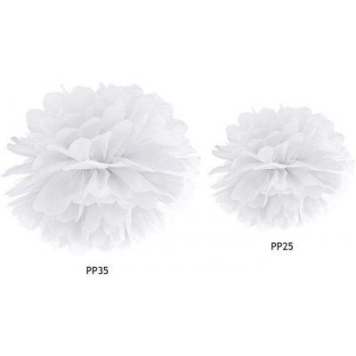 Pom Pom Papírový BÍLÝ 25cm – Zbozi.Blesk.cz