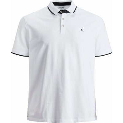 Jack & Jones PLUS pánské polo triko JJEPAULOS 12143859 white – Zboží Mobilmania