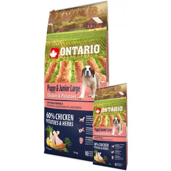 Ontario Puppy & Junior Large Chicken & Potatoes & Herbs 12 kg