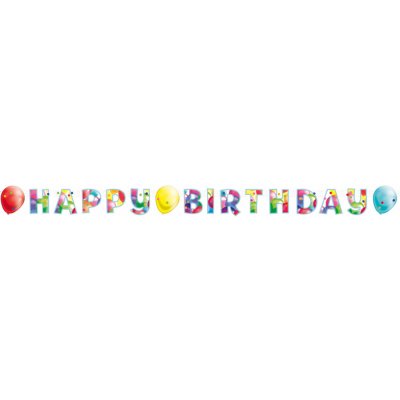 Amscan Banner Happy Birthday Barevné balóny – Zboží Dáma