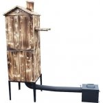 TopKing Zahradní dřevěná udírna dvoukomorová opálená – Zboží Dáma