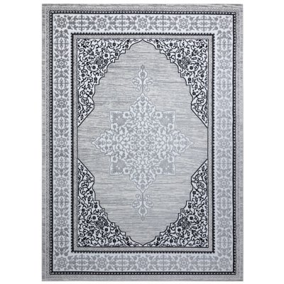 Dywany Łuszczów Gloss 8490 52 Ornament ivory/grey Šedá – Zboží Mobilmania