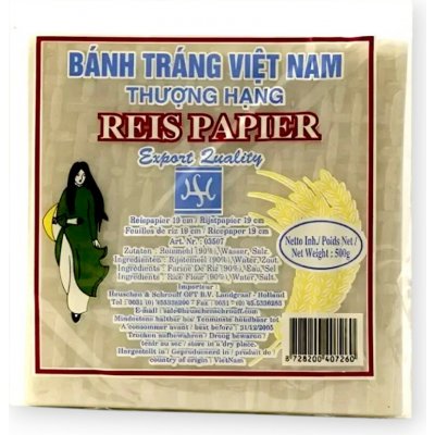 HS Vietnamský rýžový papír čtvercový 19cm 0,5 kg – Zboží Dáma