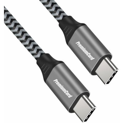 Premiumcord ku31cw1 USB-C M/M, 100W 20V/5A 480Mbps bavlněný oplet, 1m – Zbozi.Blesk.cz