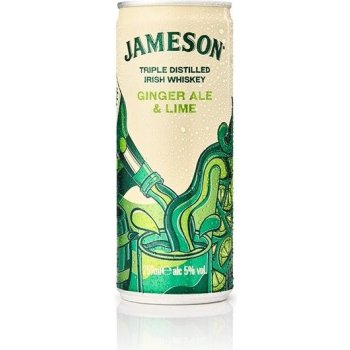 Jameson Ginger Ale & Lime plech 5% 0,25 l (holá láhev)