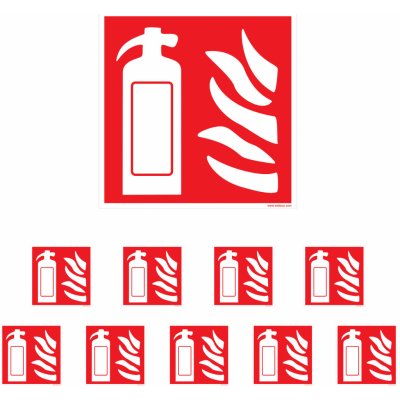 Walteco Hasicí přístroj, 150x150mm, samolepka Množství: 10 ks , 20005BP2 – Zboží Dáma