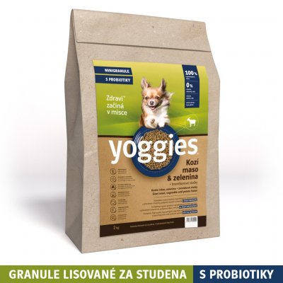Yoggies hypoalergenní granule lisované za studena s probiotiky Kozí maso & zelenina 2 kg