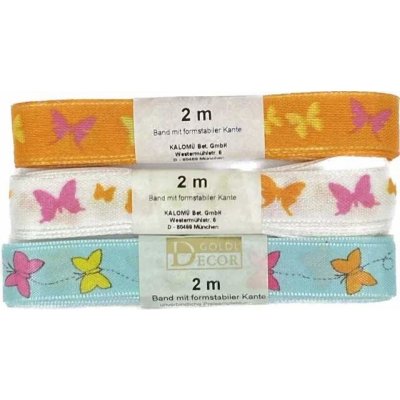 Stuha taftová BUTTERFLY PARADISE II set 3ks 15mm x 2m (10,-/ks) – Zboží Mobilmania