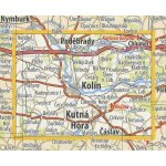 KČT 42 Kolínsko a Kutnohorsko - nástěnná turistická mapa 90 x 60 cm Varianta: mapa v dřevěném rámu, Provedení: Ticiago dub – Hledejceny.cz