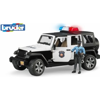 Bruder 2527 JEEP WRANGLER Rubicon Policie s figurkou snědá pleť