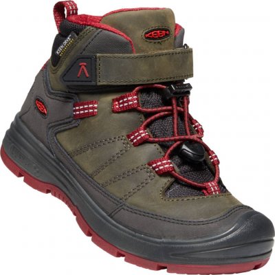 Keen dětské zimní boty Redwood Mid Wp Youth steel grey/red dahlia – Hledejceny.cz