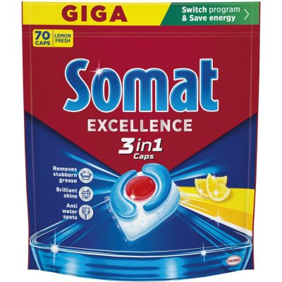 Somat Excellence 3v1 kapsle do myčky Lemon 70 ks – Zboží Dáma
