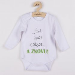 New Baby Body s potiskem jíst spát kakat... A ZNOVU! Bílá