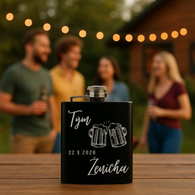 Placatka Tým ženicha originální doplněk na rozlučku se svobodou Černá – Zboží Mobilmania