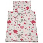 SDS Peřinky do postýlky pro panenky Srdíčka šedorůžová 1x 38x44 cm / 28x20 cm – Zbozi.Blesk.cz