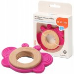 BabyOno dřevěné silikon kousátko kočička pudrová – Sleviste.cz