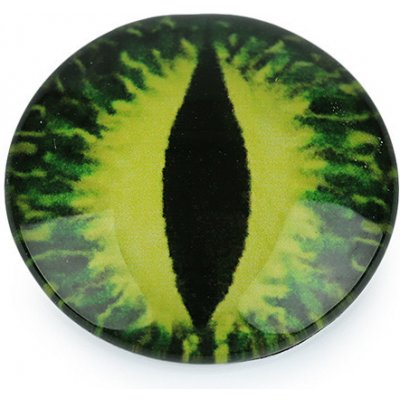 Skleněné oči k nalepení drak Ø25 mm - zelená žlutá – Zboží Mobilmania