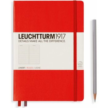 LEUCHTTRUM1917 Notebook Medium A5 Hardcover lined RED