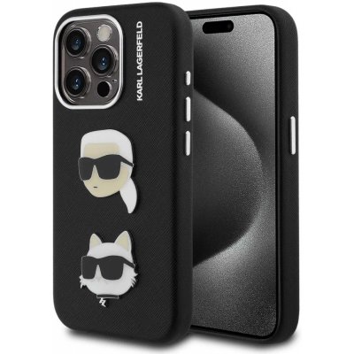 Karl Lagerfeld Grained PU K&CH Heads pro iPhone 15 Pro Black – Zboží Živě