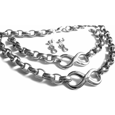 Steel Jewelry set náhrdelník náramek a náušnice nekonečno z chirurgické oceli SET130199 – Zbozi.Blesk.cz