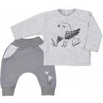 Koala Kojenecké bavlněné tepláčky a tričko Birdy šedé