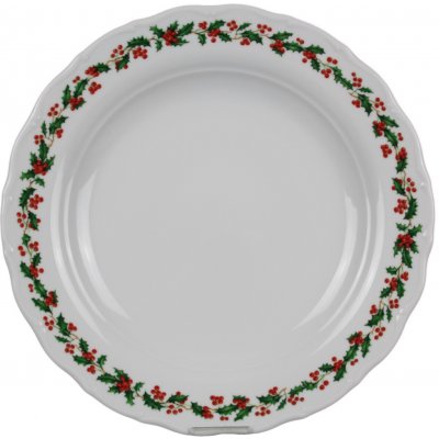 Bohemia Porcelán 1987 Mísa kulatá mělká Verona Vánoční Cesmína KBB 31cm – Sleviste.cz