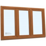 KNIPPING Plastové okno - 70 AD, 2400x1500 mm, OS+O/OS, zlatý dub Barva, imitace: zlatý dub/zlatý dub (oboustranně) – Hledejceny.cz