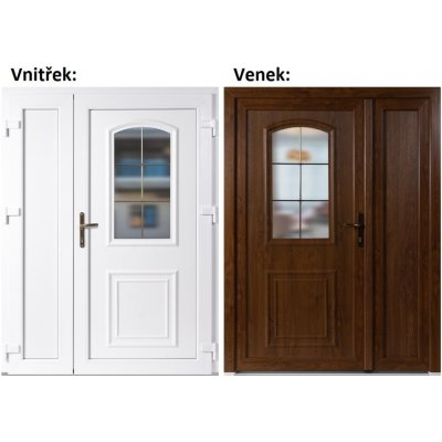 Soft Dvoukřídlé vchodové 3D 302+Panel Plný Zlatý dub/bílá pravé 150 x 200 cm – Hledejceny.cz