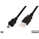 Digitus DK-300108-018-S Premium kabel USB A samec na B-mini 5pin samec, 2xstíněný, 1,8m, černý