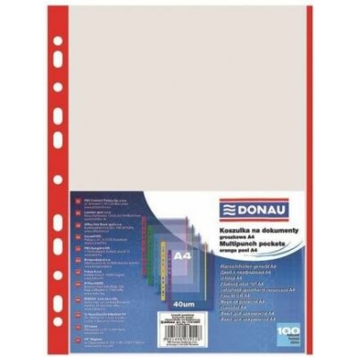 DONAU A4 40 mikronů s červeným okrajem 100 ks – Zbozi.Blesk.cz