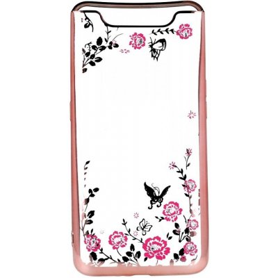Pouzdro TopQ Samsung A80 silikon růžové s růžovémi květy – Zboží Mobilmania