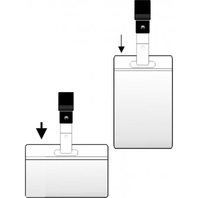 Visačka na jmenovku - na šířku s klipem, 96x76mm, 25ks – Zboží Dáma
