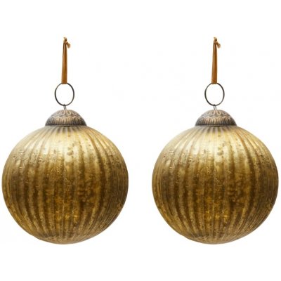 Set dvou zlatých skleněných vánočních ozdob Kave Home Elur 10 cm – Hledejceny.cz
