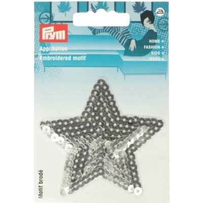 PRYM Nášivka hvězda s flitry, nažehlovací, stříbrná – Zboží Dáma