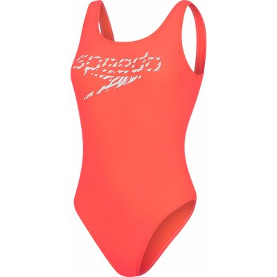 Speedo Logo Deep U-bk Hi Leg 1pc AF 8-12369H123 jednodílné červené