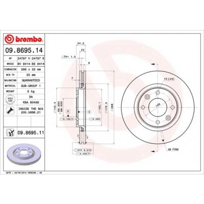 Brzdový kotouč BREMBO 09.8695.11 – Sleviste.cz