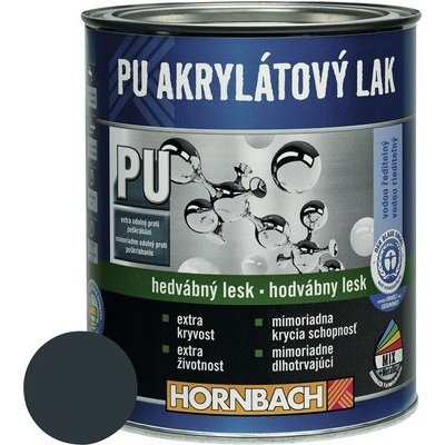 Hornbach PU akrylátový na vodní bázi 0,75 l šedá antracit hedvábný lesk